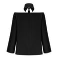 thumbnail image 6 of Ounisa Women's Bow Tie Neck Long Sleeve Off Shoulder Buttton Cuff Chiffon Elegant Blouse, 6 of 9