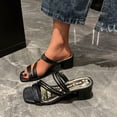 thumbnail image 3 of Vedolay Dressy Sandals Women Wedge Sandals for Women Dressy Summer Comfortable Low Wedges Dress Sandal,Black 9, 3 of 5