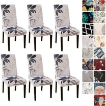 Dining Room Chair Covers Slipcovers Set of 6, Stretch Kitchen Chair Covers Washable Spandex Parsons Chair Slipcover, Removable Dining Seat Protector for Home or Party