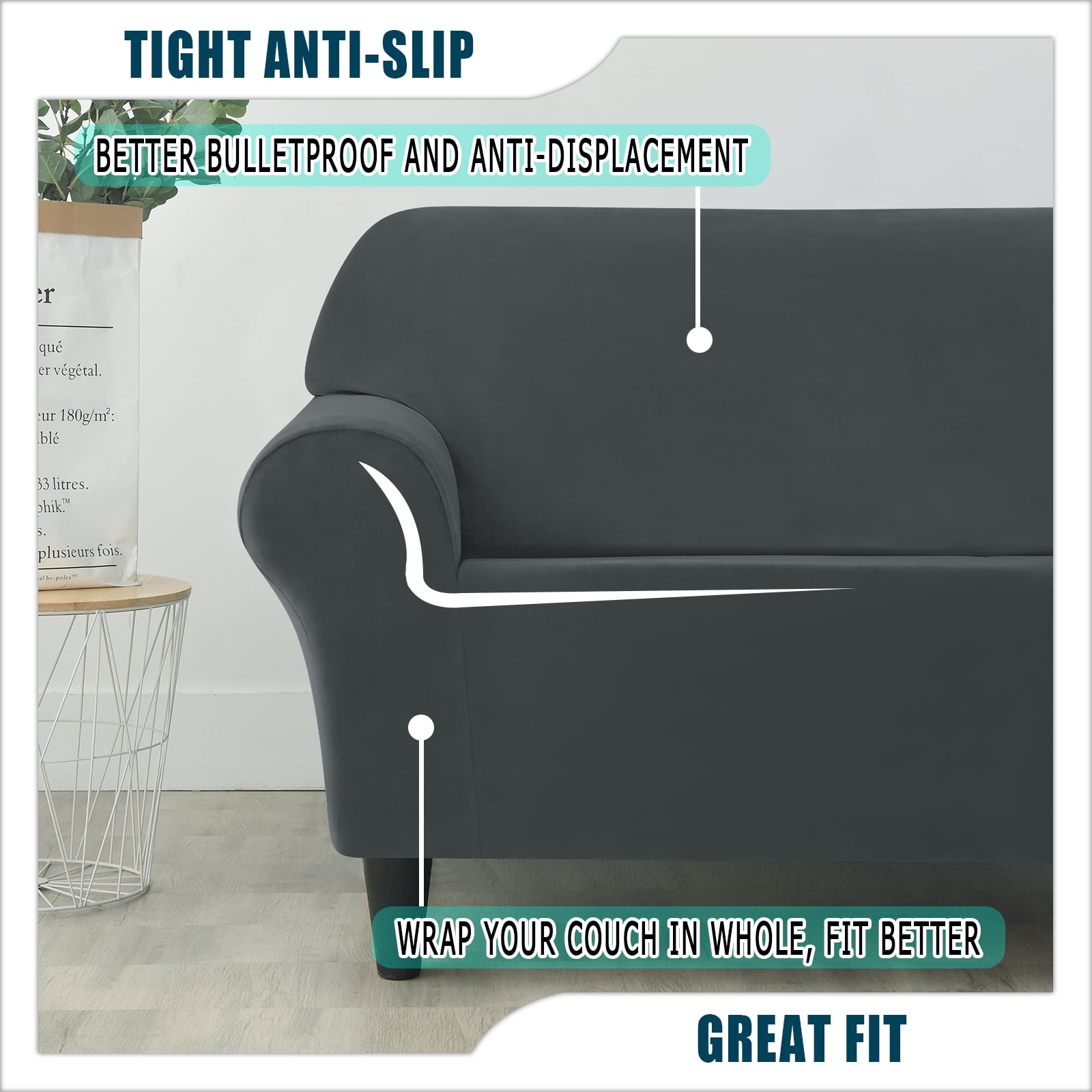 EKTORP Sofa Cover with Separate Seat Cushions covers and Backrests covers Stretch Sofa Covers Velvet Couch Slipcover Protector