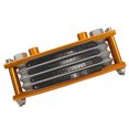 thumbnail image 4 of Juego de radiador de enfriador de aceite de motocicleta de 17 piezas, kit de refrigeración de aceite de motor de 4 filas de aluminio, reemplazo para Monkey 125cc-140cc, dorado, 4 of 5