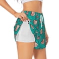 thumbnail image 3 of Lsque Starfish and Shell Printed Women's Running Shorts with Liner Pockets,Elastic Quick Dry Workout Athletic Gym Yoga Shorts,Womens High Waist Shorts-Medium, 3 of 9