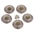thumbnail image 2 of veasfak 5pcs Round Floral Turquoise Buttons Wallet Saddle Yellow, 2 of 7