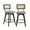 Linen Gray, variant on Zesthouse 26.2" Swivel Counter Height Bar Stools Set of 2, Upholstered Linen Counter Stools with Rattan Back, Mid Century Barstools with Solid Wood Frame for Kitchen Island, Beige
