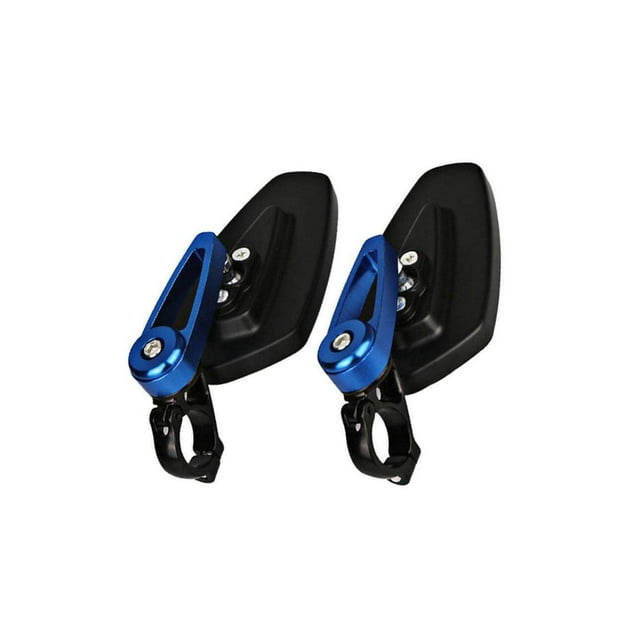 Pair CNC Handle Bar End with 360 Rotation Rearview Side Mirrors View Mirrors Fit for Motorcycle Blue