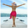 thumbnail image 5 of HAPPY BAY Swim Cover up Short Women's Beachwear Summer Pool Beach Wraps Skirt Swimwear Sarong See Through Sheer Coverups Scarf for Women One Size Plain, Dark Pink, 5 of 5