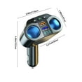 thumbnail image 3 of Car Charger,Car Cigarette Lighter Splitter, 2-Socket Cigarette Lighter Adapter with LED Voltmeter, Dual USB QC3.0 Type-C 20W PD Fast Car Charger, Splitter Adapter for Smart Phone Dash Cam, 3 of 6