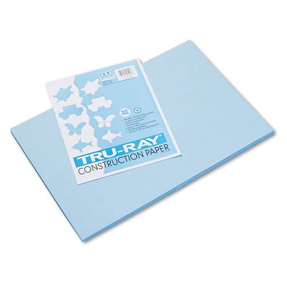 "Tru-Ray Construction Paper, 76lb, 12 X 18, Sky Blue, 50/pack | Bundle of 5"
