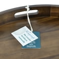 thumbnail image 2 of KINGCRAFT 20 x 20 inches Large Round Ottoman Table Tray Wooden Solid Serving Tray with Handle Black Walnut Circle Platter Decorative Tray for Oversized Ottoman Home Breakfast in Bed Tea Coffee, 2 of 7