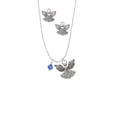 thumbnail image 2 of Delight Jewelry September - Blue Crystal Bicone Silver tone Guardian Angel Charm Necklace and Stud Earrings, 2 of 4