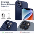 thumbnail image 2 of Liquid Silicone Case for iPhone 14, [True Liquid Silicone] [Anti Fingerprint] 4 Layer Phone Case Protective Cover, Full Coverage Around Camera & Built-in Microfiber, 6.1", Navy Blue, 2 of 8