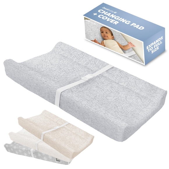 Funda lavable para cambiador Jool Baby Soft +, color gris y ondulado