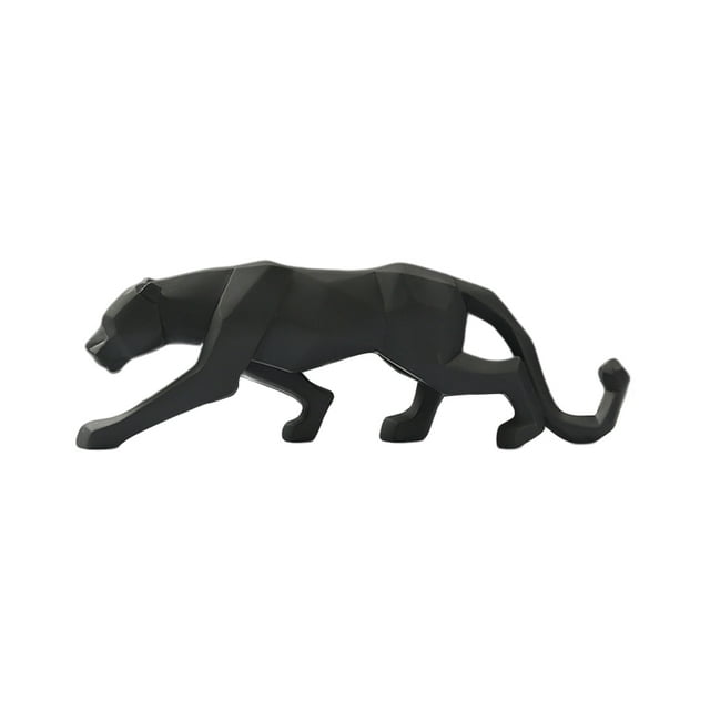 Transemion Resin Animal Shape Sculpture Glossy Decorative Home Decor Ornament Black 1Set
