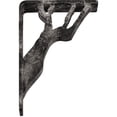 thumbnail image 6 of Ekena Millwork 2"W x 5 1/2"D x 8"H Damon Wrought Iron Bracket, (Triple center brace), Antiqued Warm Silver, 6 of 10
