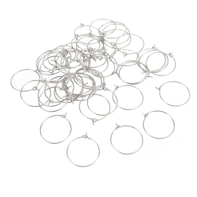 Pendientes De Aro A Granel, Pendientes De Aro Redondos De Acero Inoxidable Antialérgicos, Bricolaje Flexible, Para Boda, Fiesta De Cumpleaños