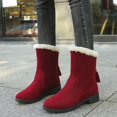 thumbnail image 2 of Womens Winter Snow Boots Mid Calf Faux Fur Lined Insulated Shoes Thick Sole Comfortable Outdoor Boots, 2 of 10