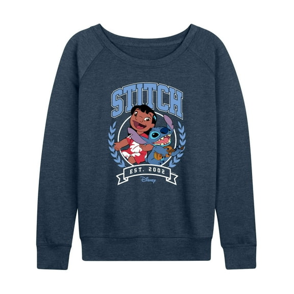 Disney - Stitch Collegiate Group - Women's French Terry Long Sleeve Pullover