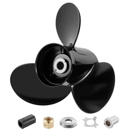 KFFKFF Aluminum Outboard Propeller, 15 Spline Tooth Design for Mercury/Mariner Engines 135-300 HP, 4-3/4" Gearcase, 3-Blade, RH (Right Hand Rotation), Compatible with OEM No. 48-832830A45