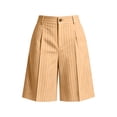 thumbnail image 4 of jjayotai Shorts for Women High Waist Pleated Shorts Wide Leg Loose Fitted Striped Short Summer Business Casual Shorts with Pockets, 4 of 6