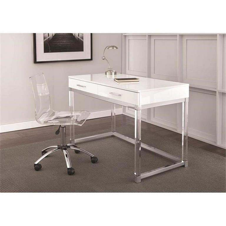 White acrylic desk discount