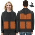 thumbnail image 6 of KFFKFF Warming Hoodie, Gender-Neutral Electric Sweatshirt with 7.4V Battery, 5-Zone Heating Jacket, Light & Cozy for Outdoor Activities like Fishing & Camping, Size L, Black, 6 of 9