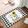 thumbnail image 2 of Indoor Door Mat Non Slip Bathroom Mat, 20x31.5,Sunflower Black and White Buffalo Check Machine for Entryway, 2 of 7