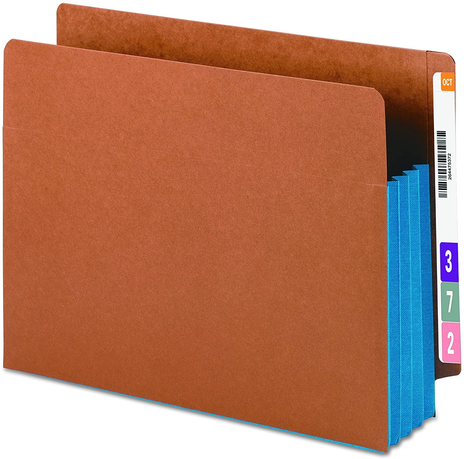 Smead File Pockets, 3.5Inch Expansion, 12.75Inch x 9.5Inch, Letter Size, Redrope/Blue, 10 Per