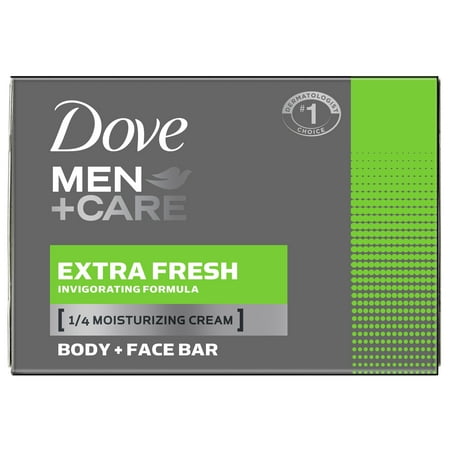 Dove Men+Care Extra Fresh Body and Face Bar, 4 oz, 10 (Best Bar Soap For Face)