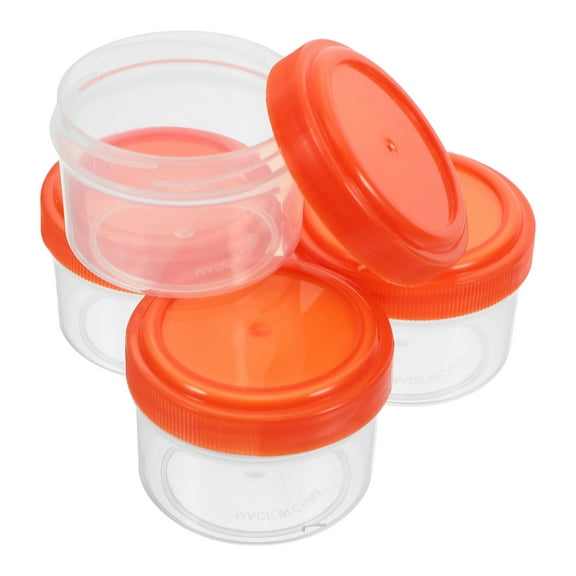 OUNONA 4pcs Condiment Cups Containers Salad Dressing Container PP Sauce Cups Dipping Sauce Ramekins Cups Meal Prep Cups with Lids for Home Travel 50ml