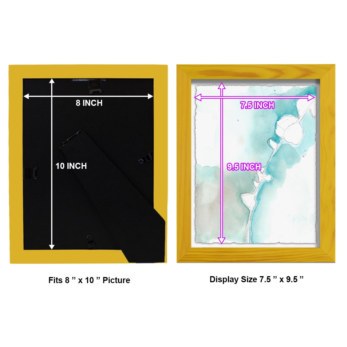 Ginkgo on Dusty Teal VII - Framed Print w/glass - Sunflower Yellow