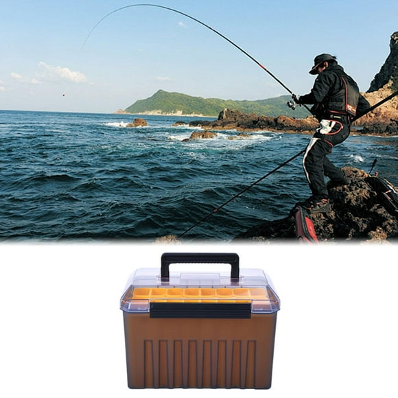 colaxi Fishing Tackle Box Lure weight Tackle Tray Practical Large Capacity Portable Fishing Accessories Container Organizer A