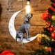 thumbnail image 4 of Colgante Decorativo Creativo Con Perro Navideño Sentado En La Luna, Negro, 4 of 6