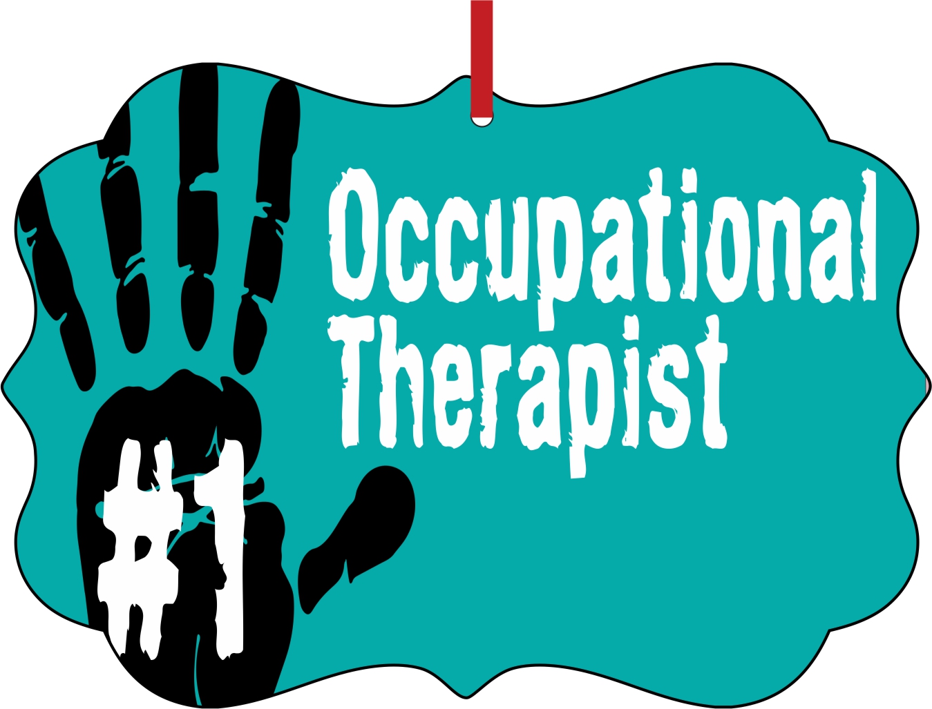 1 Occupational Therapist Handprint Gift Appreciation Double Sided