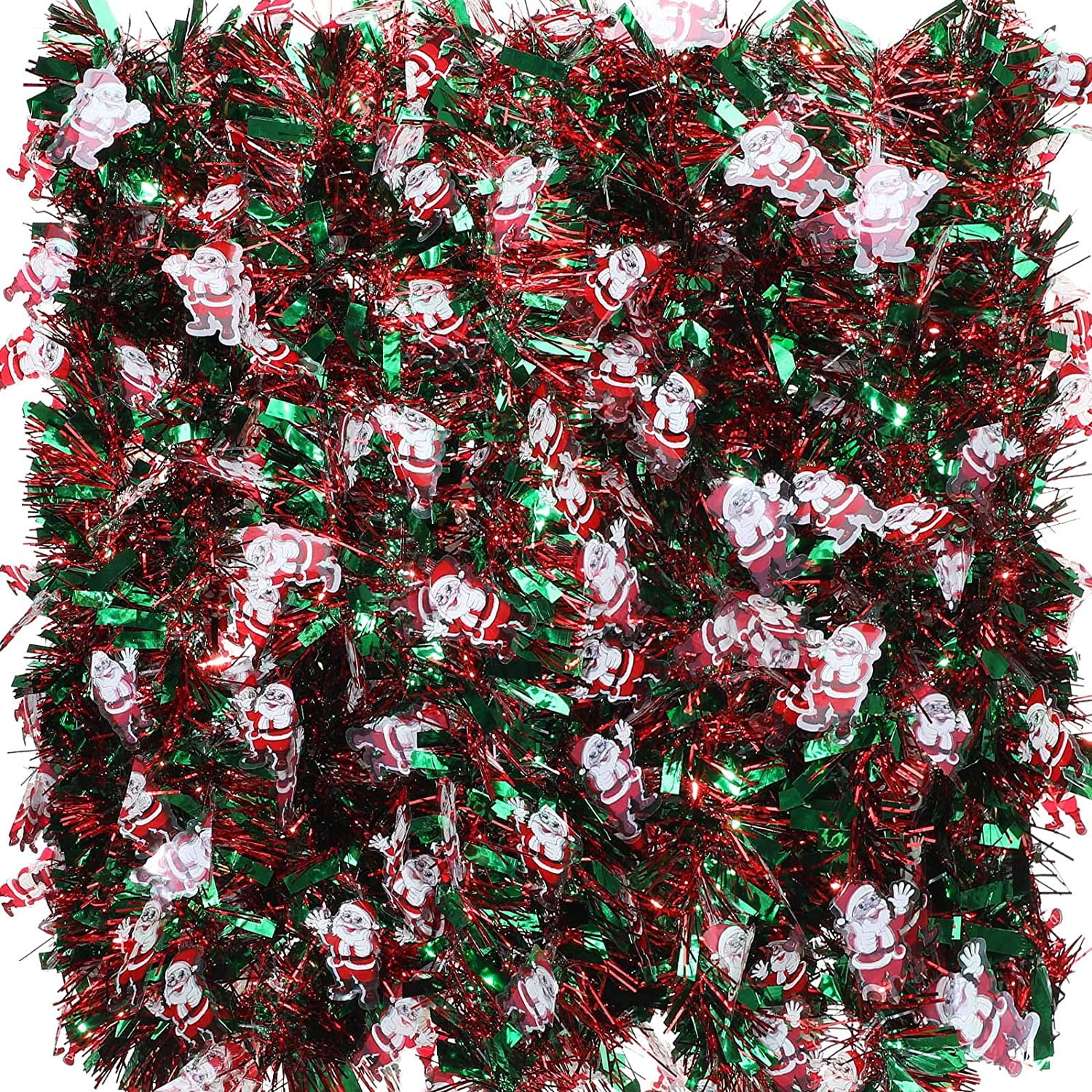 6 Pieces 39.4 Ft Christmas Tinsel Garland Mixed Color Metallic Twist