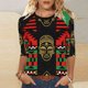 thumbnail image 5 of Otoño 3/4 Manga Tops para las Mujeres 2025 Impreso Casual Cuello Redondo Blusa Moda Verano Trajes de Camiseta, Blusas de Manga Corta para las Mujeres Vestido Casual, 5 of 9