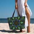 thumbnail image 6 of Balery Peacock Feathers Beach Travel Bag - Water-Resistant, Large Capacity Lightweight Tote with 7 Pockets for Women and Men - Perfect for Beach, Pool, Gym, and Travel, 6 of 7