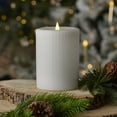 thumbnail image 4 of Fine Ribbed Motion Flameless Candle 4x6 White, 4 of 5
