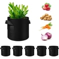 thumbnail image 1 of Paquete de 5 bolsas de cultivo de 10 galones, macetas de tela no tejida gruesa resistente con asas, bolsas de cultivo de plantas para verduras/flores/plantas/frutas, negro, 1 of 5