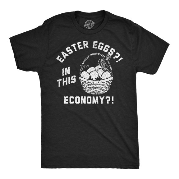 Mens Funny T Shirts Easter Eggs In This Economy Sarcastic Easter Graphic Novelty Tee for Men Graphic Tees