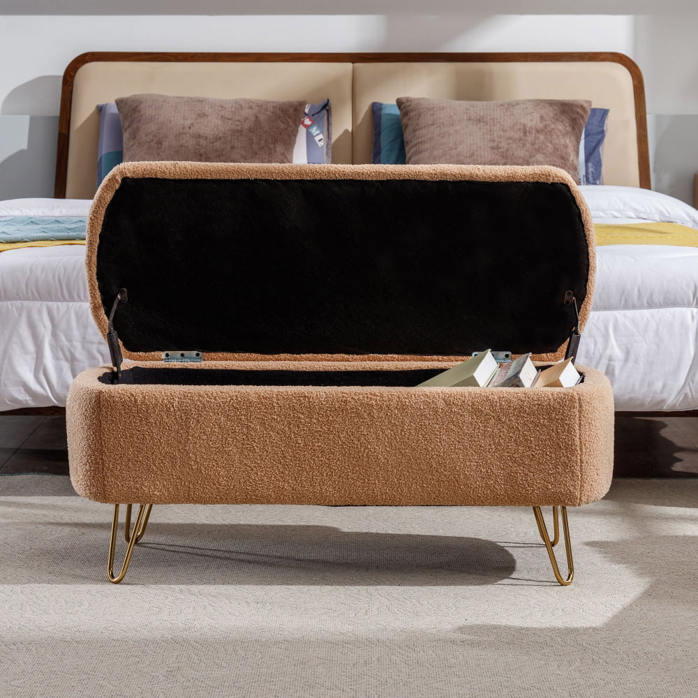 Sobaniilo 45” Folding Storage Ottoman, Entryway Bench, Storage Chest, Foot  Rest Stool for Living Room, Bedroom (Light Gray)
