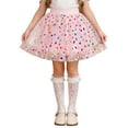 thumbnail image 2 of DAETIROS Girls Tutu Skirt with Heart Sequins Pink Party Skirt Fluffy Elastic Waist for Kids Little Girls Birthday Dance Costume Age 3-8 Years,Size 2 T, 2 of 9