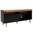 thumbnail image 3 of Sunnydaze Mid-Century Modern Console TV Stand for 58" TV with Shelves, Black, 3 of 15