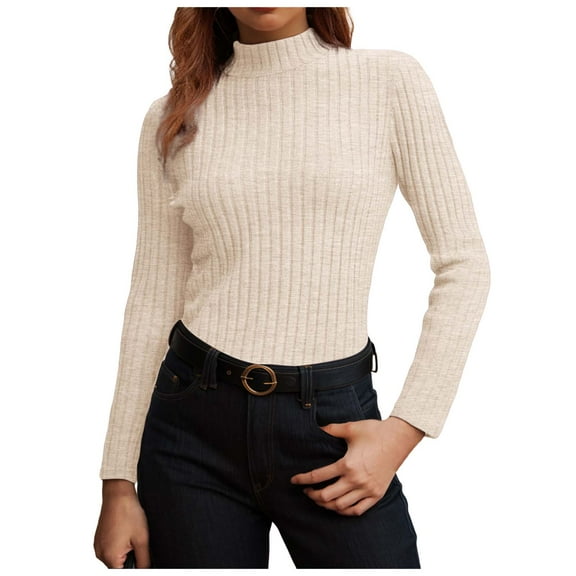 Dmsael Women'S Outfits Sweatshirts for Women Crewneck Cable Knit Sleeve Sweaters Lightweight Fashion 2025 Beige,XL