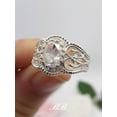 thumbnail image 3 of 8x6mm - 12x10mm Rose Cut Moissanite Cabochon, Vintage Filigree Ring, 925 Sterling Silver Ring, 3 of 4