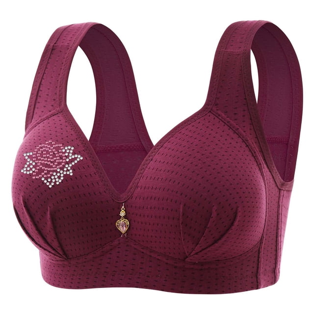 Plebaso Women's Wireless Bras Push up Full Coverage Soft Bralettes Wide Straps Breathable Everyday Bras