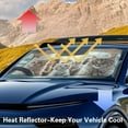 thumbnail image 4 of KUIFORTI Funny Cat Car Windshield Sunshade Foldable Car Windshield Sun Shade Cover, 66.53" x 34.44" Front Window Heat Insulation Protection, for Auto Sedan, SUV Accessories, 4 of 6