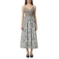 thumbnail image 2 of Michellecmm Women Slip Dress Spaghetti Straps Backless Floral Swing Dress Summer Long Dress, 2 of 9