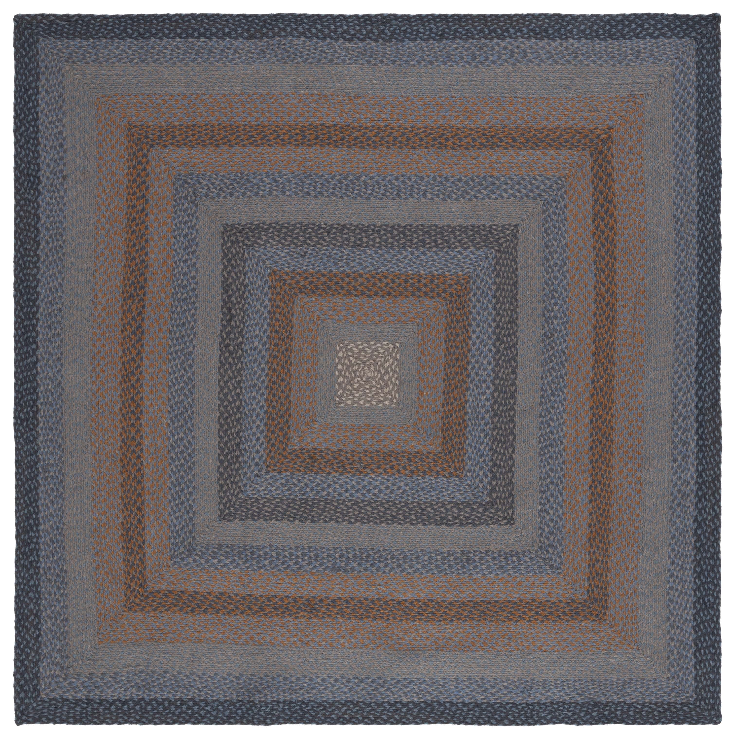 SAFAVIEH Braided Dorinda Bordered Reversible Area Rug, Gray/Brown, 6' x 6' Square