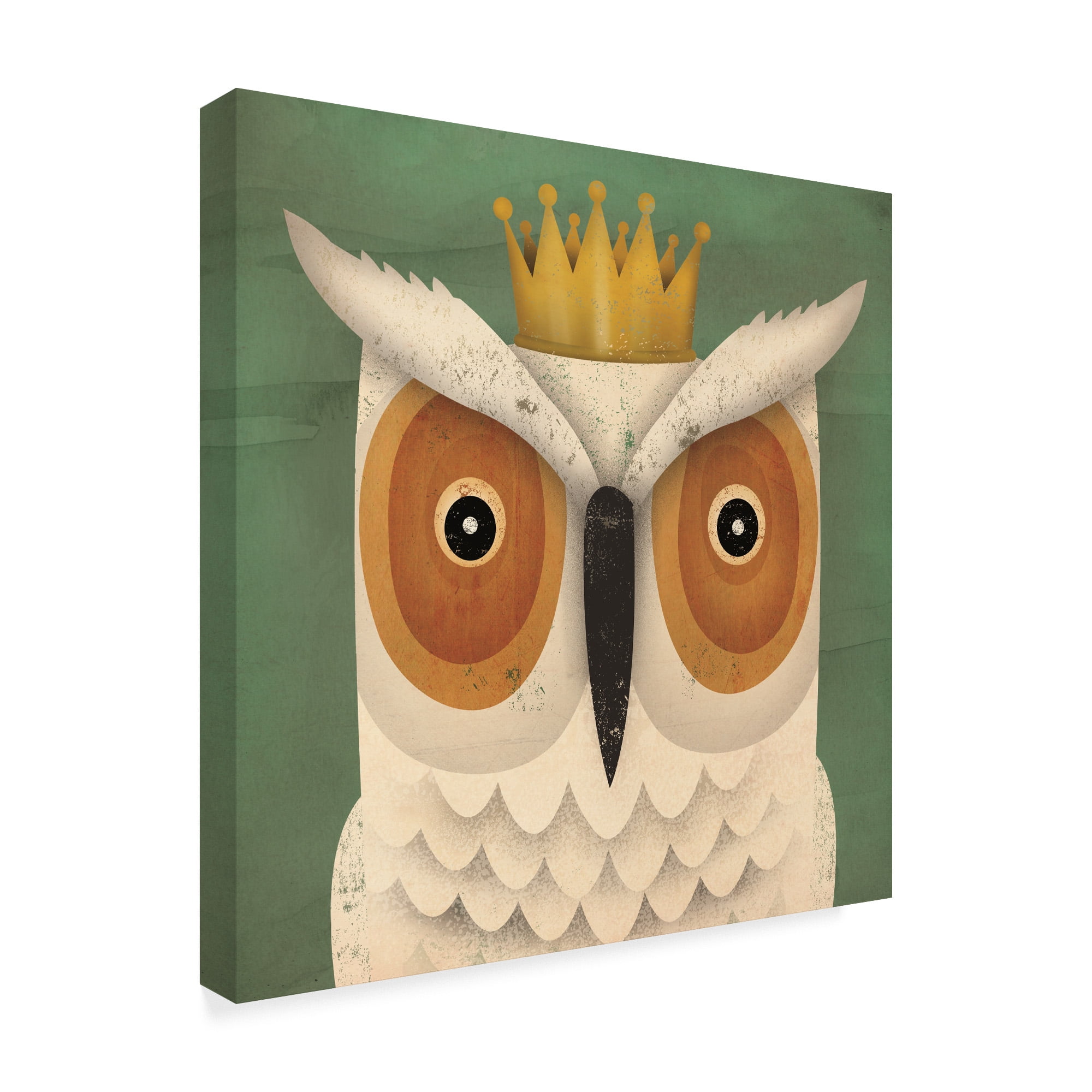 Trademark Fine Art 'White Owl with Crown' Canvas Art by Ryan Fowler