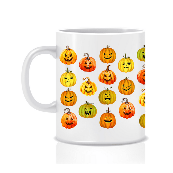 Pumpkin Faces Cute Smiles Nice Funny Tea Mug - Great Gift Idea
